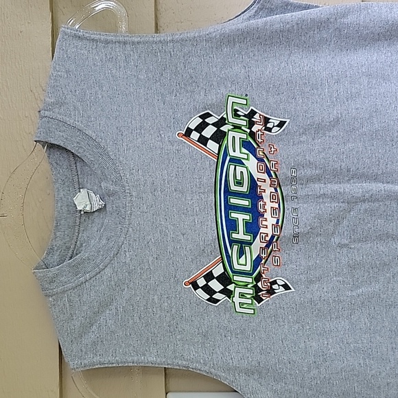 Vintage Alstyle Michigan Nascar International Speedway Tank Top Grey Youth Large - Picture 4 of 10